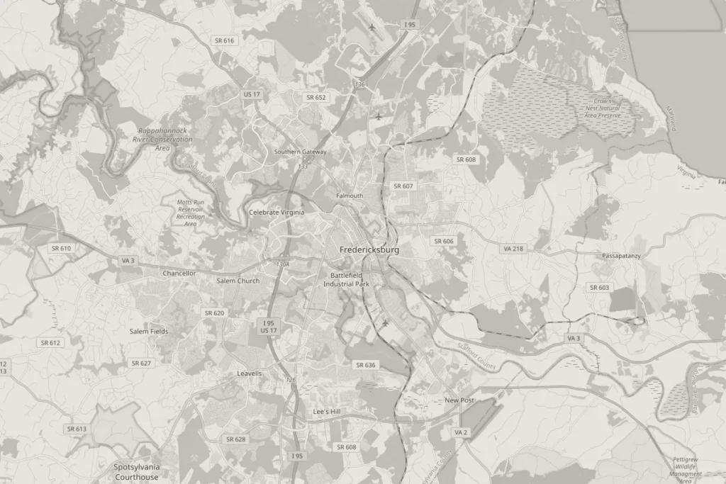Map of Fredericksburg